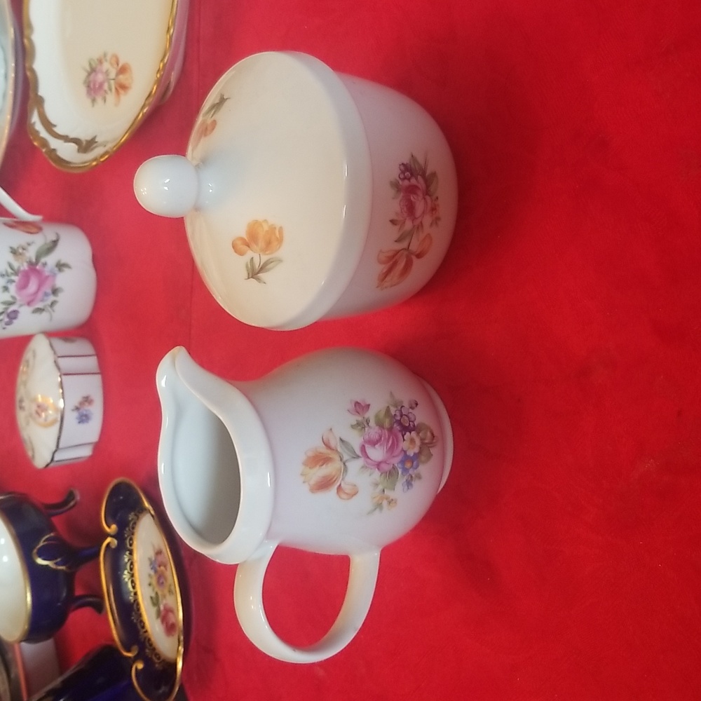 Floral Cream & Sugar Set Vintage GDR